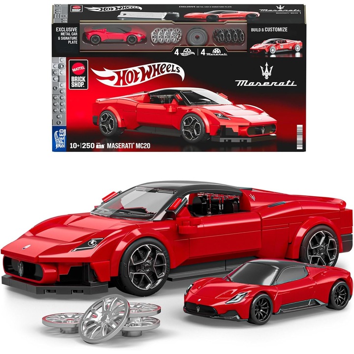 Set de Constructie Auto Hot Wheels Speed Series Maserati MC20, 250 Elemente, Multicolor