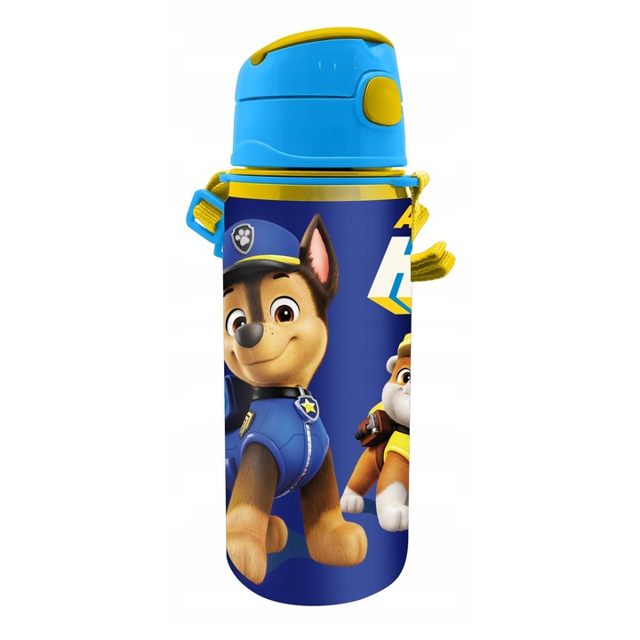 Sticla de aluminiu cu mustiuc 600 ml Paw Patrol Chase Marshall, PW1994
