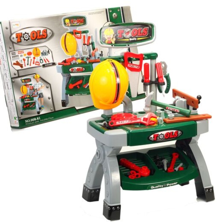 Banc De Lucru Cu Unelte Si Scule Pentru Copii, Inaltime Totala 71 cm