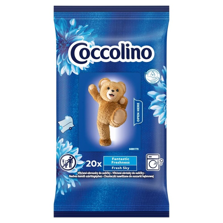 Coccolino Panza parfumata umeda pentru uscator de rufe Albastru 20pcs