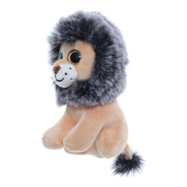 Leu de plus, tip breloc, gri, 12.5 cm