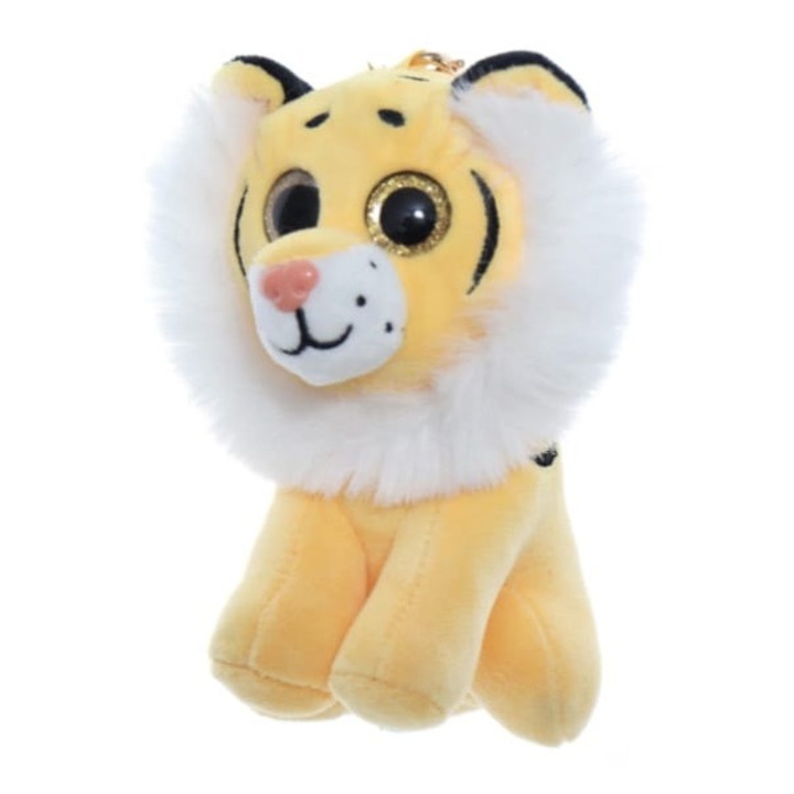 Tigru de plus, tip breloc, multicolor, 12.5 cm