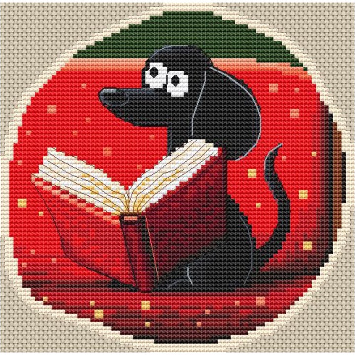 Комплект за бродиране с кръстат бод Collection D`Art "Любопитна история" 15x15 см