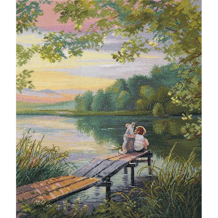 Комплект за бродиране на кръстат бод Oven "Безгрижно детство" 32x40 см