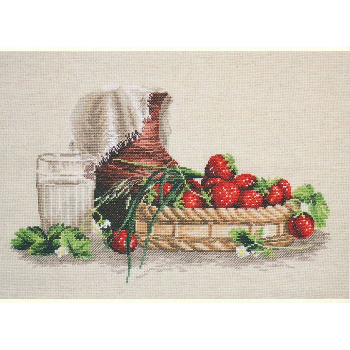 Комплект за бродиране с кръстат бод Oven "Ягоди" 36x24 см