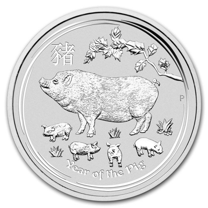 Moneda Argint Lunar II: Year of the Pig, 1/2 Oz, 15, 5 g, puritate 999