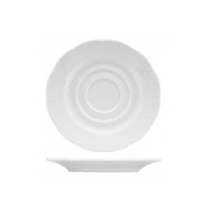 Set de farfurii suport pentru cească portelan Ionia Olympia 16 cm, 12 buc