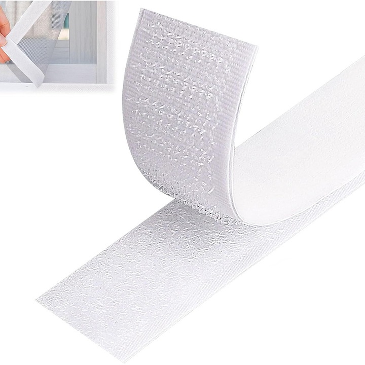 Fix&Grip Universal, Banda Scai Dublu Adeziva, 1m×2cm, Stabilizeaza Husele/Covoare, Ajuta la Sustinere Copilului in Sezut, Fixeaza Obiectele, Modifica Hainele, Ajuta la Organizare, Alb