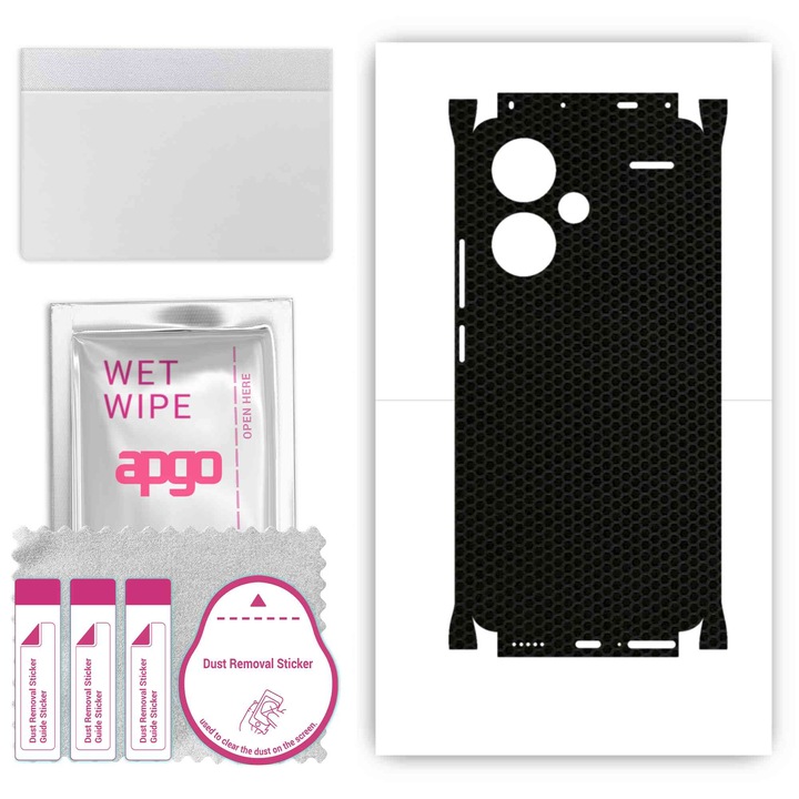 Folie de protectie pentru Xiaomi Redmi Note 13 Pro+ Plus 5G – apgo Skins, anti-zgarieturi, autocolant pentru spate si laturi Matricea