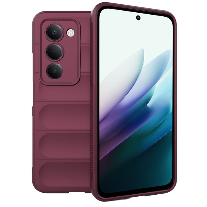 Husa pentru Xiaomi Redmi 15 4G / Redmi 15 5G DaDen® Magic Shield, Antisoc, Interior microfibra, TPU, Visiniu