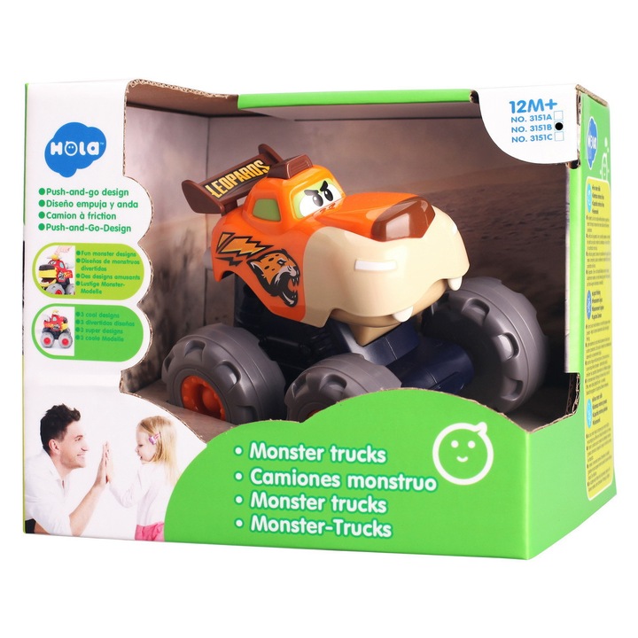 Masinuta Bebe Monster Truck Leopardul Infuriat