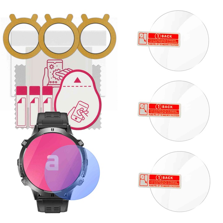 3x 9H edzett üveg kijelzővédő fólia okosórákhoz, strapabíró telefonokhoz, Smart Watch X3