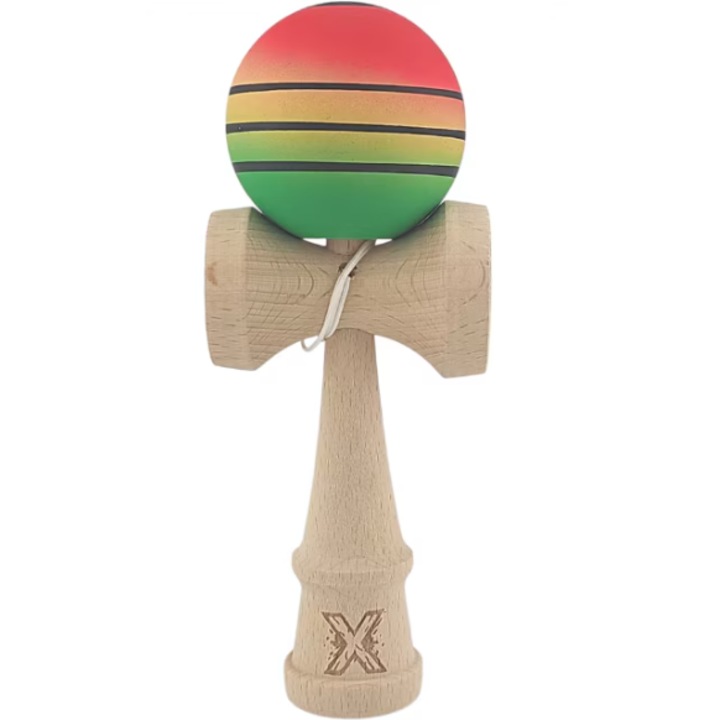Kendama, jucărie interactivă din lemn, design ergonomic, multicolor, 6, 5cm