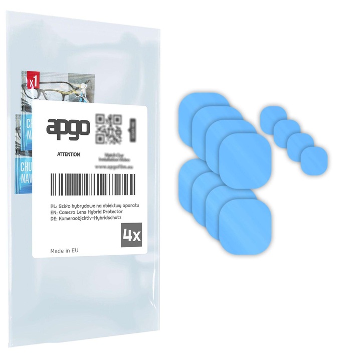 Комплект от 4 защитни стъкла за Vivo T4x 5G – apgo, стъкло за обектива на камерата на телефона, пълно лепило, 9H, против надраскване