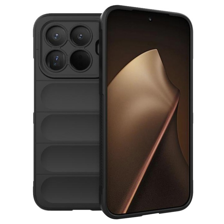 Калъф за Xiaomi 15T Pro Течен силикон, Микрофибърна подплата, Неплъзгащ се дизайн с въздушна възглавница, черен