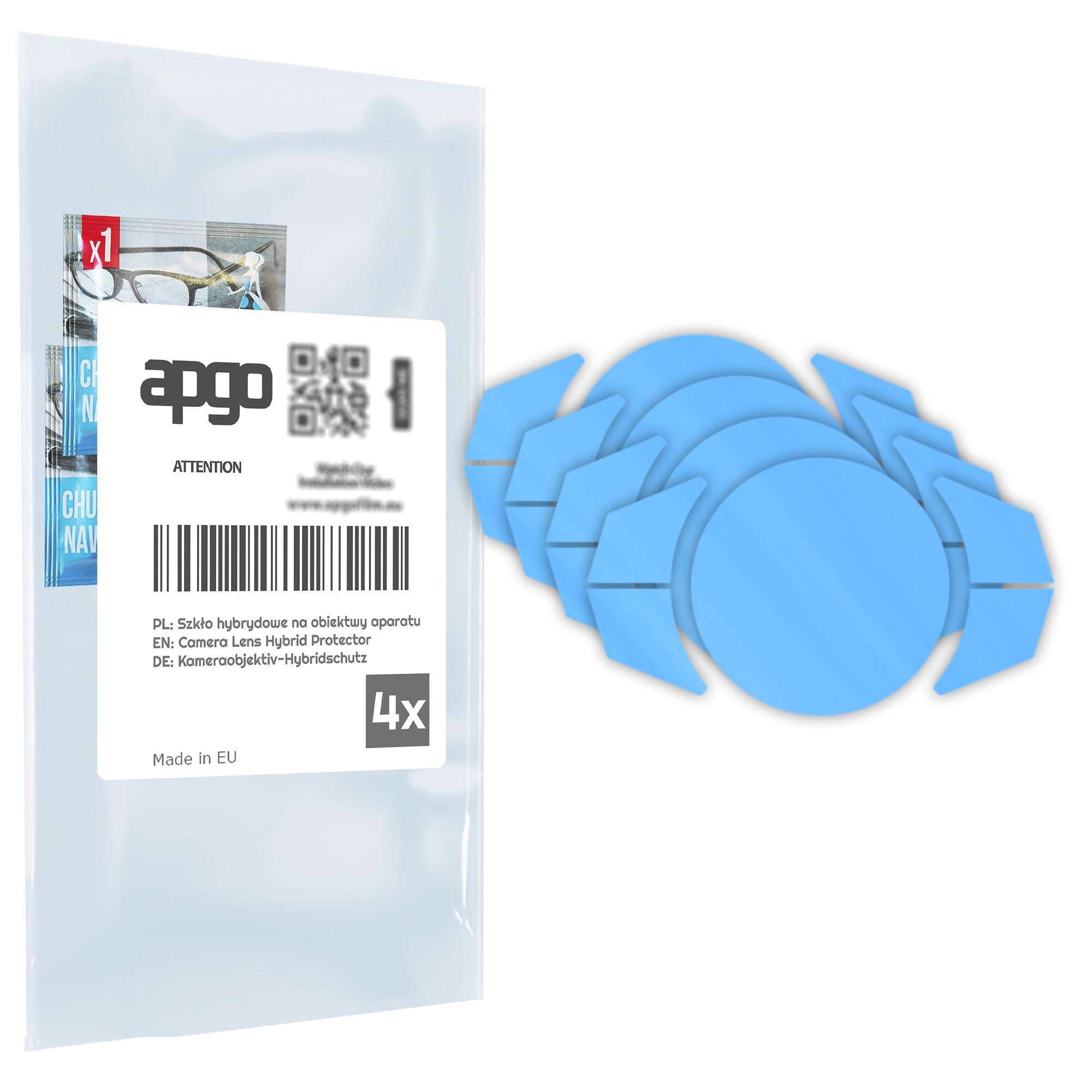 Set de 4 sticle de protectie pentru Doogee S200 Plus – apgo, camera sticla pentru obiectivul camerei telefonului, full glue, 9H, anti-zgarieturi