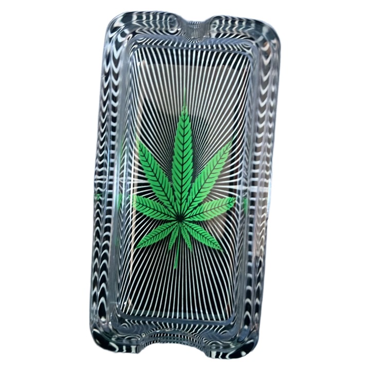 Scrumiera din sticlă Rasta, dreptunghiulară, design modern, ușor de curățat