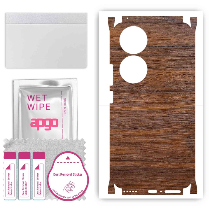 Folie de protectie pentru Honor 90 – apgo Skins, anti-zgarieturi, autocolant pentru spate si laturi Tigerwood