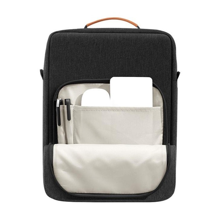 Geantă laptop XO CB15, impermeabilă, neagră, 13", material Oxford, 260x39,4x360mm