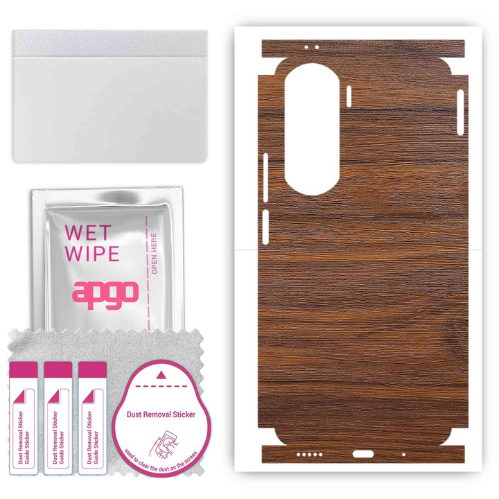 Folie de protectie pentru Honor 90 Lite – apgo Skins, anti-zgarieturi, autocolant pentru spate si laturi Tigerwood