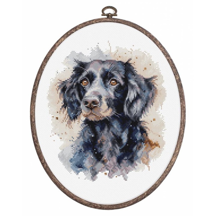 Luca-S keresztszemes hímzőkészlet hímzőráma "Border collie" 17x20 cm