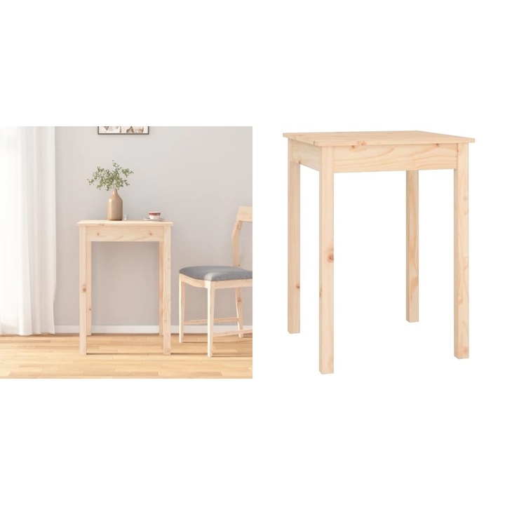 Masa de sufragerie, 55x55x75 cm, lemn masiv de pin