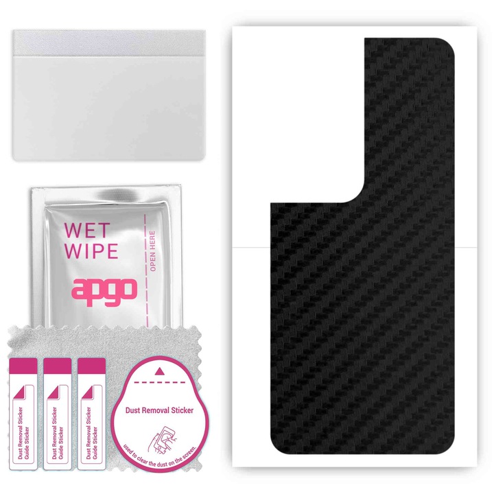 Folie de protectie pentru Honor 90 Smart – apgo Skins, anti-zgarieturi, autocolant pentru spatele Negru de carbon