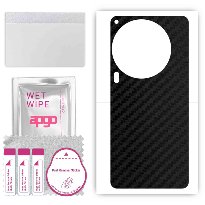Защитно фолио за Tecno Camon 30 Premier 5G – apgo Skins, против надраскване, стикер за гръб, карбоново черно