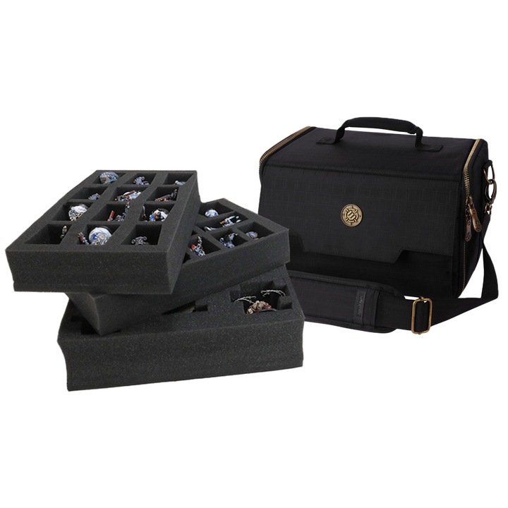 Torba pentru figurine RPG Enhance, set cu 3 insertii protective, multicolor