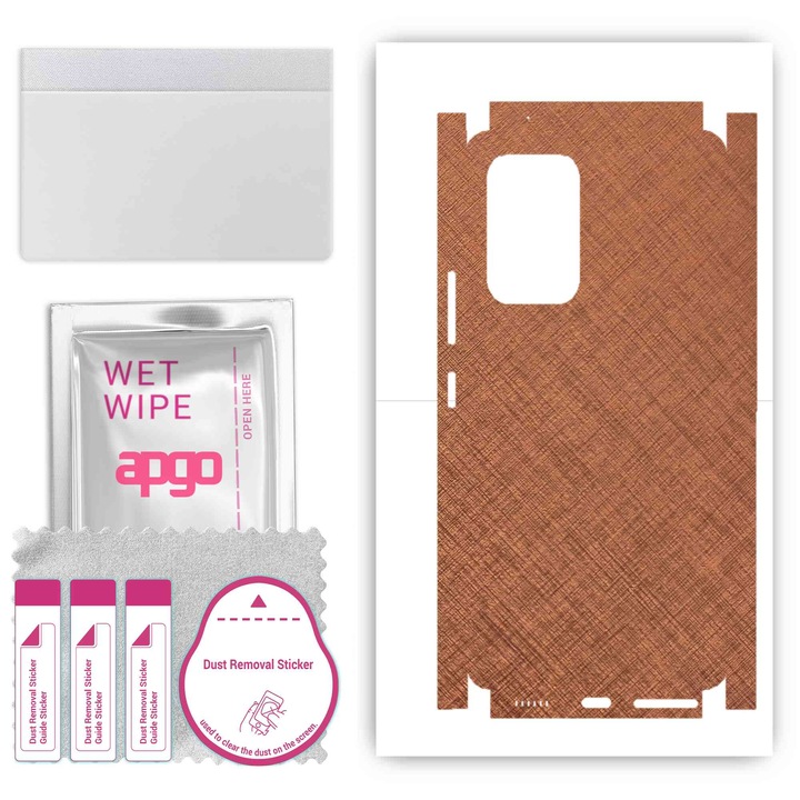 Folie de protectie pentru Samsung Galaxy A53 – apgo Skins, anti-zgarieturi, autocolant pentru spate si laturi Cupru ruginit