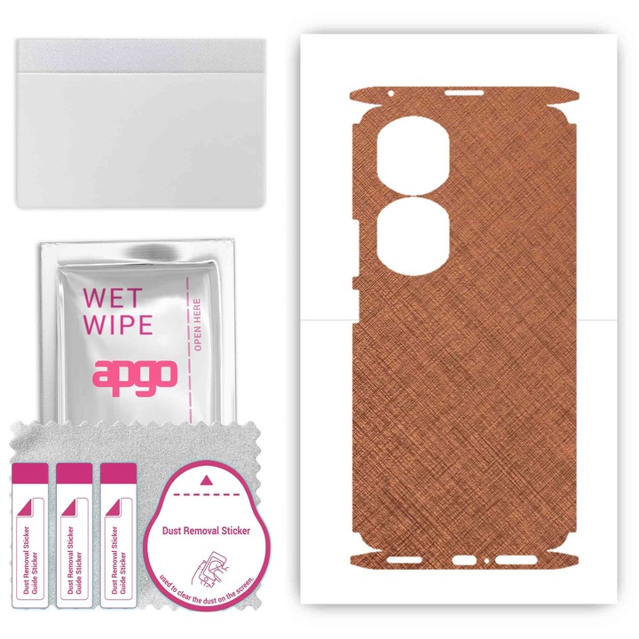 Folie de protectie pentru Honor 90 Pro – apgo Skins, anti-zgarieturi, autocolant pentru spate si laturi Cupru ruginit