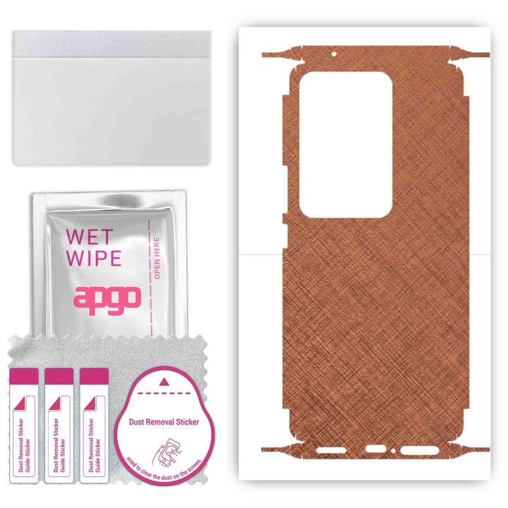 Защитно фолио за Vivo S17 Pro – apgo Skins, против надраскване, стикер за гръб и страни, ръждива мед