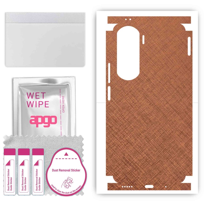 Folie de protectie pentru Honor 90 Lite – apgo Skins, anti-zgarieturi, autocolant pentru spate si laturi Cupru ruginit