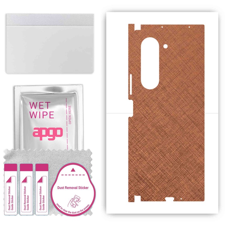 Folie de protectie pentru Samsung Galaxy Z Fold 6 – apgo Skins, anti-zgarieturi, autocolant pentru spate si laturi Cupru ruginit