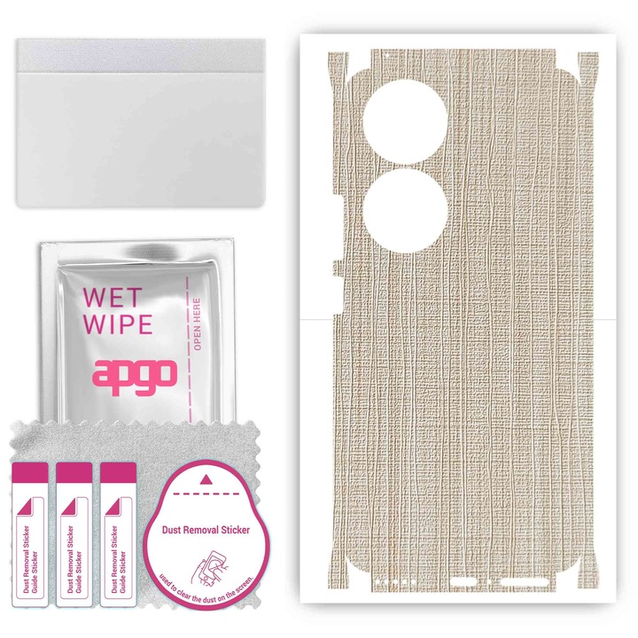 Folie de protectie pentru Honor 90 – apgo Skins, anti-zgarieturi, autocolant pentru spate si laturi Fabric alb