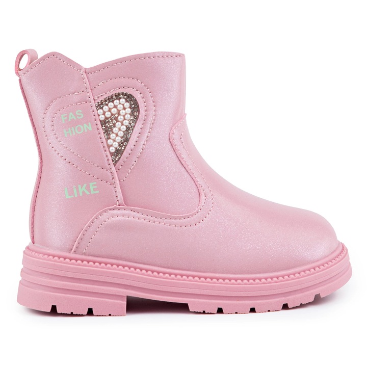 Розови ботуши за момичета с подплата Nina, Розово