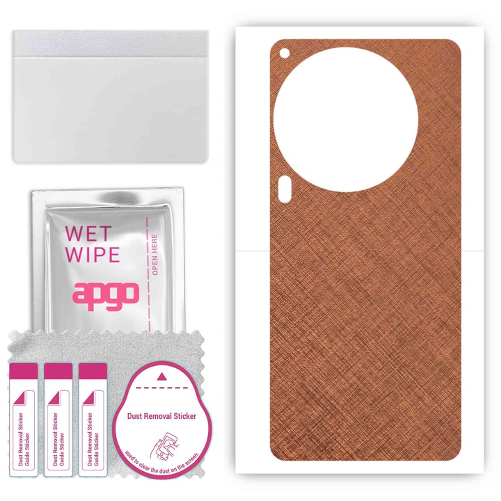 Защитно фолио за Tecno Camon 30 Premier 5G – apgo Skins, против надраскване, стикер за гръб, ръждива мед