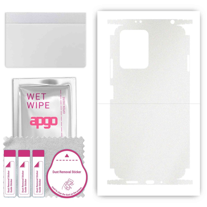 Folie de protectie pentru Xiaomi Redmi Note 12 5G – apgo Skins, anti-zgarieturi, autocolant pentru spate si laturi Mata transparenta