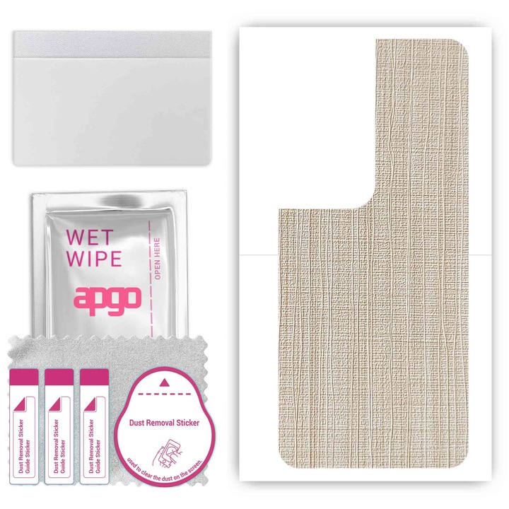 Folie de protectie pentru Honor 90 Smart – apgo Skins, anti-zgarieturi, autocolant pentru spatele Fabric alb