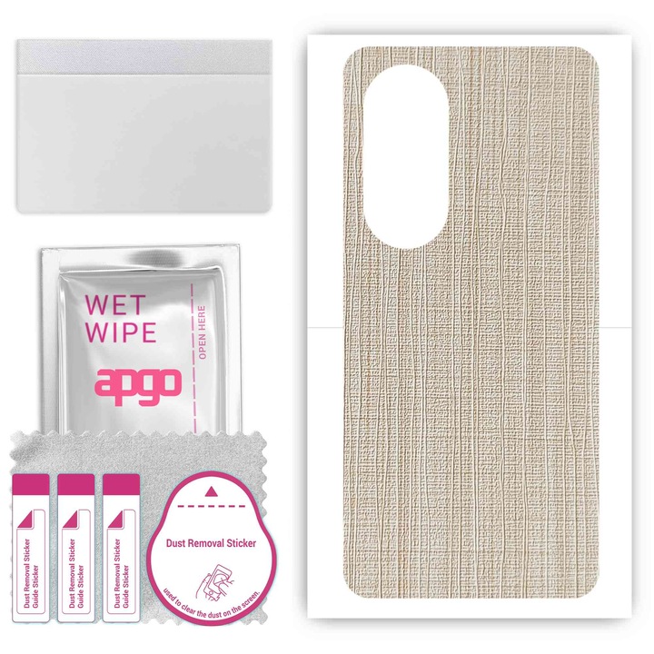 Védőfólia OnePlus Nord CE 4-hez – apgo Skins, karcálló, fehér szövet hátlap matrica