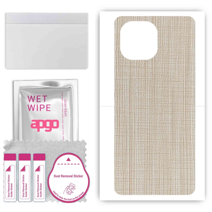 Защитно фолио за Vivo iQOO Z9x 5G – apgo Skins, против надраскване, стикер за гръб, бял плат