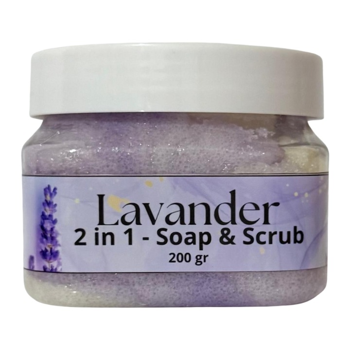 Luna 2 az 1-ben radírozó szappan, relaxáló, levendula, 150 ml, uniszex, hidratáló hámlasztó