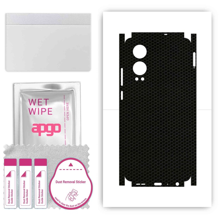 Védőfólia OnePlus Nord CE4 Lite 5G-hez – apgo Skins, karcálló, hátlapra és oldalakra ragasztható matrica, Mátrix