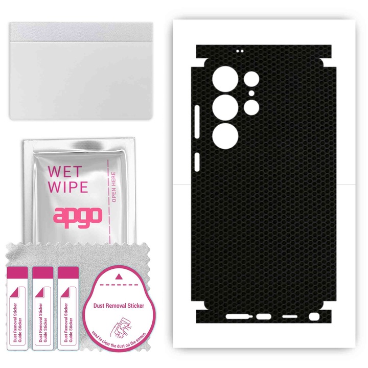 Folie de protectie pentru Samsung Galaxy S25 Ultra – apgo Skins, anti-zgarieturi, autocolant pentru spate si laturi Matricea