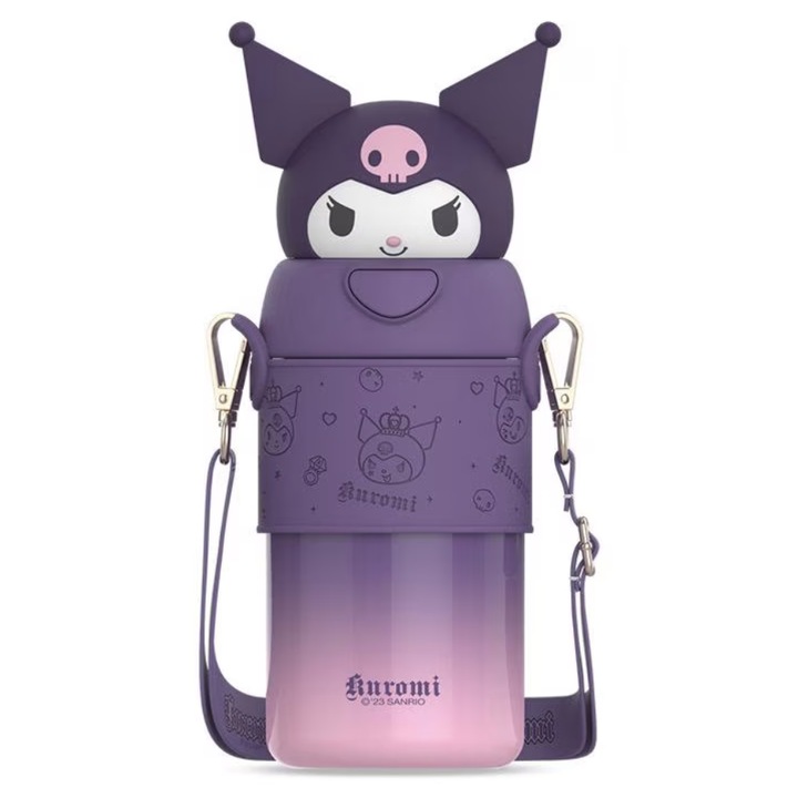 Termos Kuromi, 560 ml, Izolare Termica, Design Kawaii, Runxi Life Hall, Otel Inoxidabil