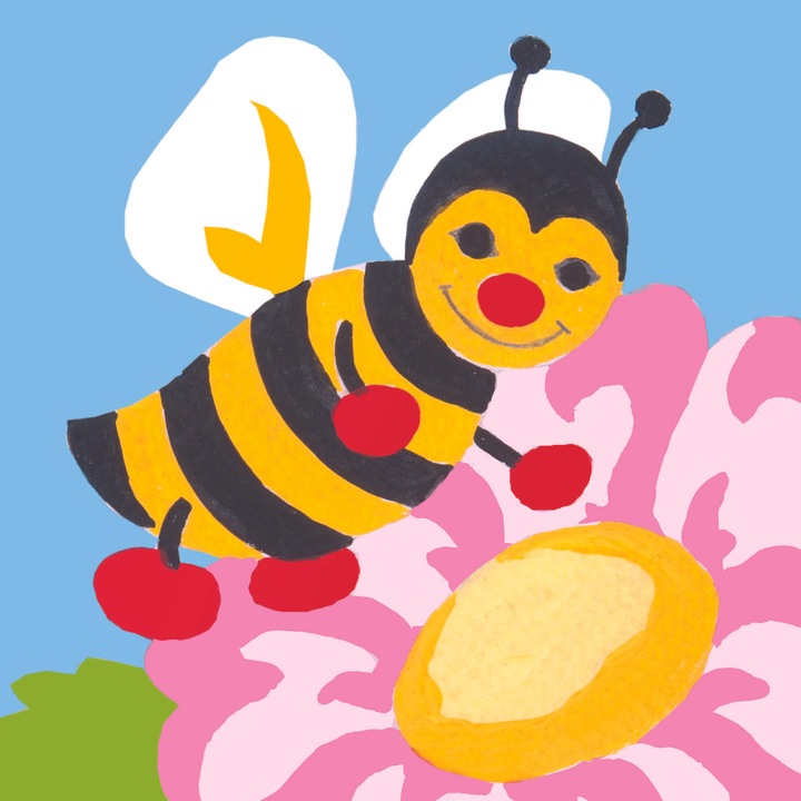 Комплект гоблен за бродиране с щампа и конци Collection D`Art "Медоносна пчела" 10x10 см