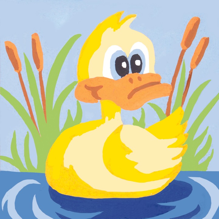 Комплект за гоблен с щампа и комплект конци Collection D`Art "Патица" 10х10 см