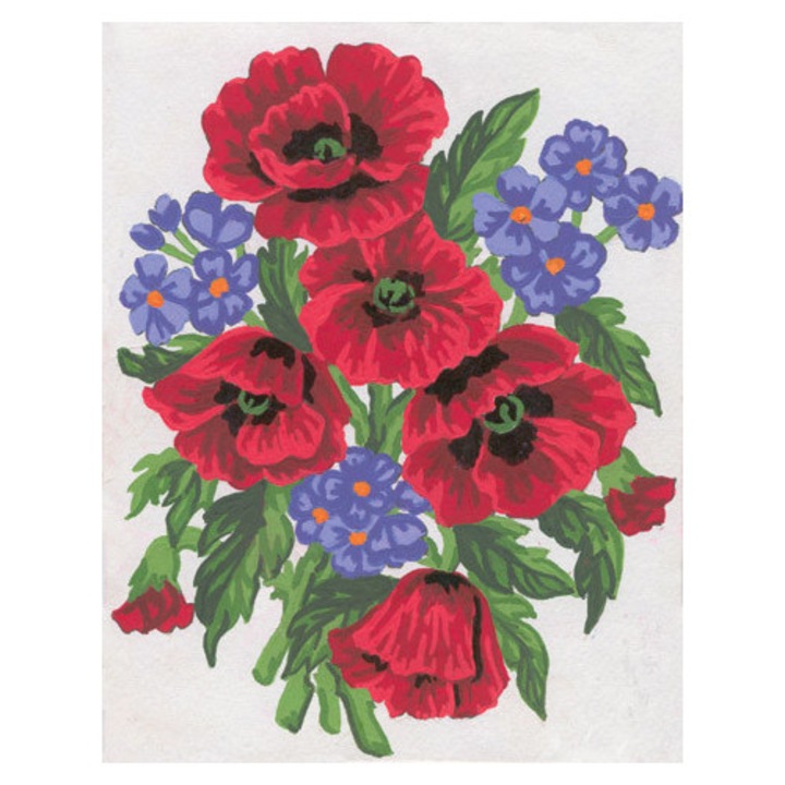 Goblen imprimat pe panza fara ate Collection D`Art "Maci" 14x18 cm