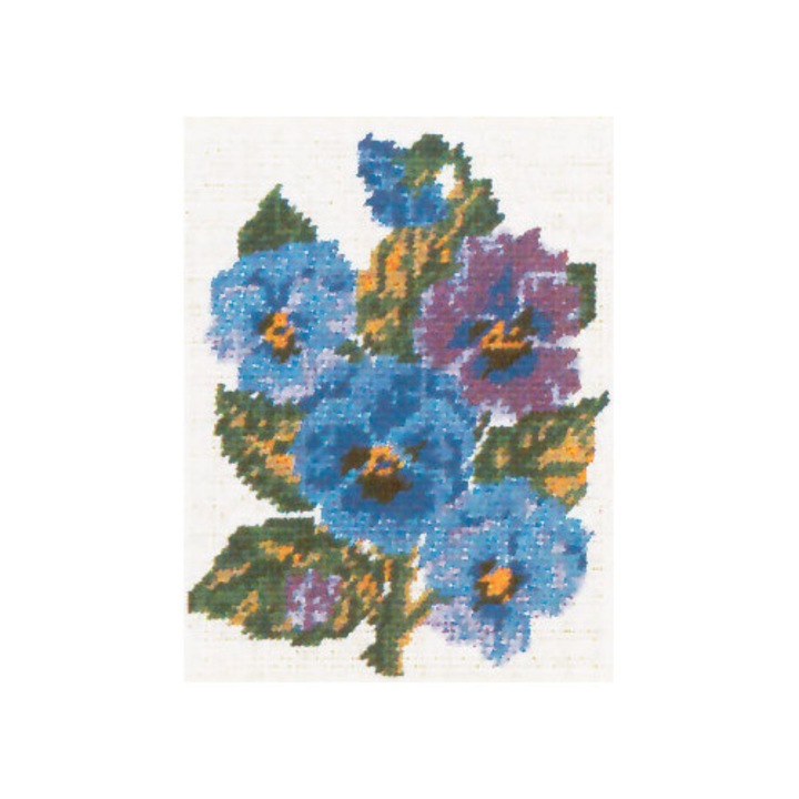 Goblen imprimat pe panza fara ate Collection D`Art "Panselute" 14x18 cm