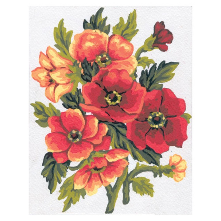 Goblen imprimat pe panza fara ate Collection D`Art "Anemone" 14x18 cm